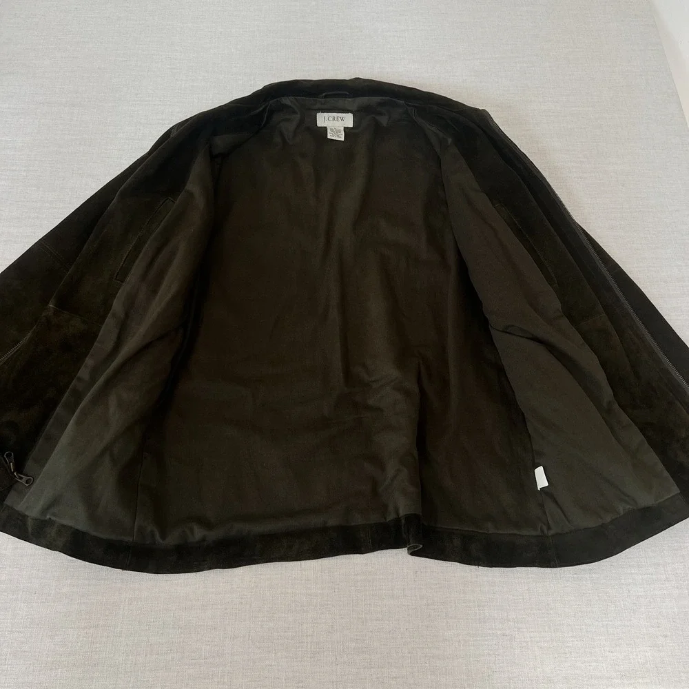 J. CREW Large Vtg Leather Suede Dark Brown Mens Jacket